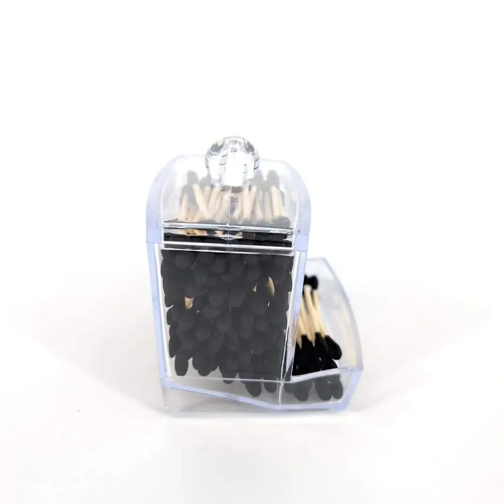 Clear Transparent See Through Acrylic Cotton Swab Dispenser Q Tip Storage Box